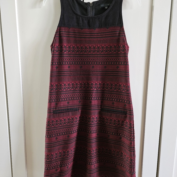 Sanctuary Black and Red Geometric Midi Dress - Picture 1 of 4